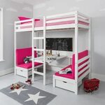 Max Bunk Bed with Table and sleep centre with Pink Cushions 